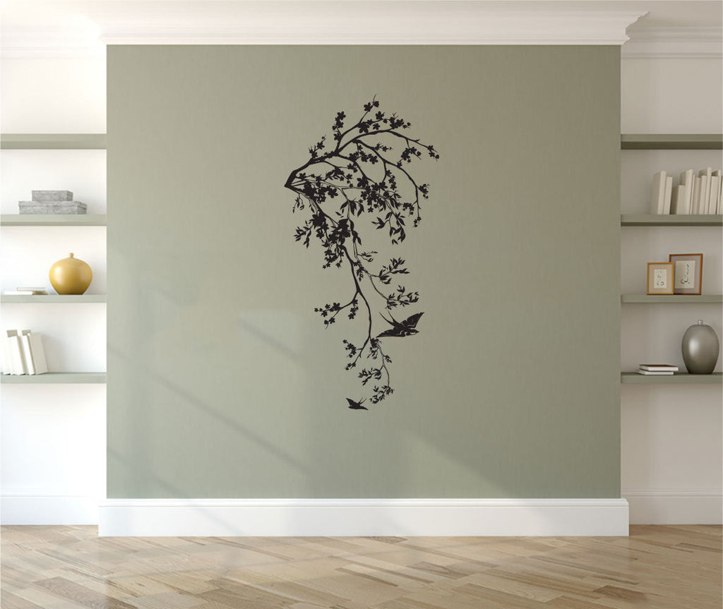 Tree Branch and Birds Vinyl Home Decor Wall Decal 