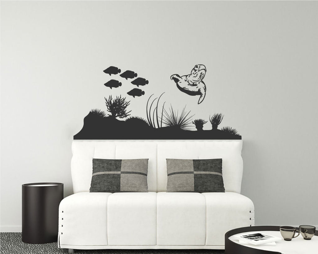 Ocean Sea Life Turtle Coral Fish Vinyl Vinyl Home decor Wall Decal