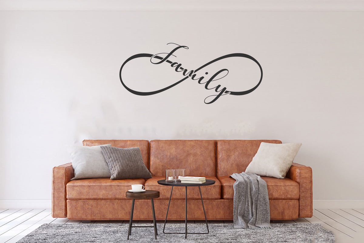Family Infinity Sign Symbol Vinyl Home Decor Wall Decal Words 