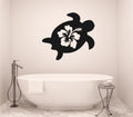 Ocean Sea Turtle Hibiscus Vinyl Home Decor Wall Decal