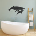 Humpback Whales Silhouette Vinyl Home Decor Wall Decal 