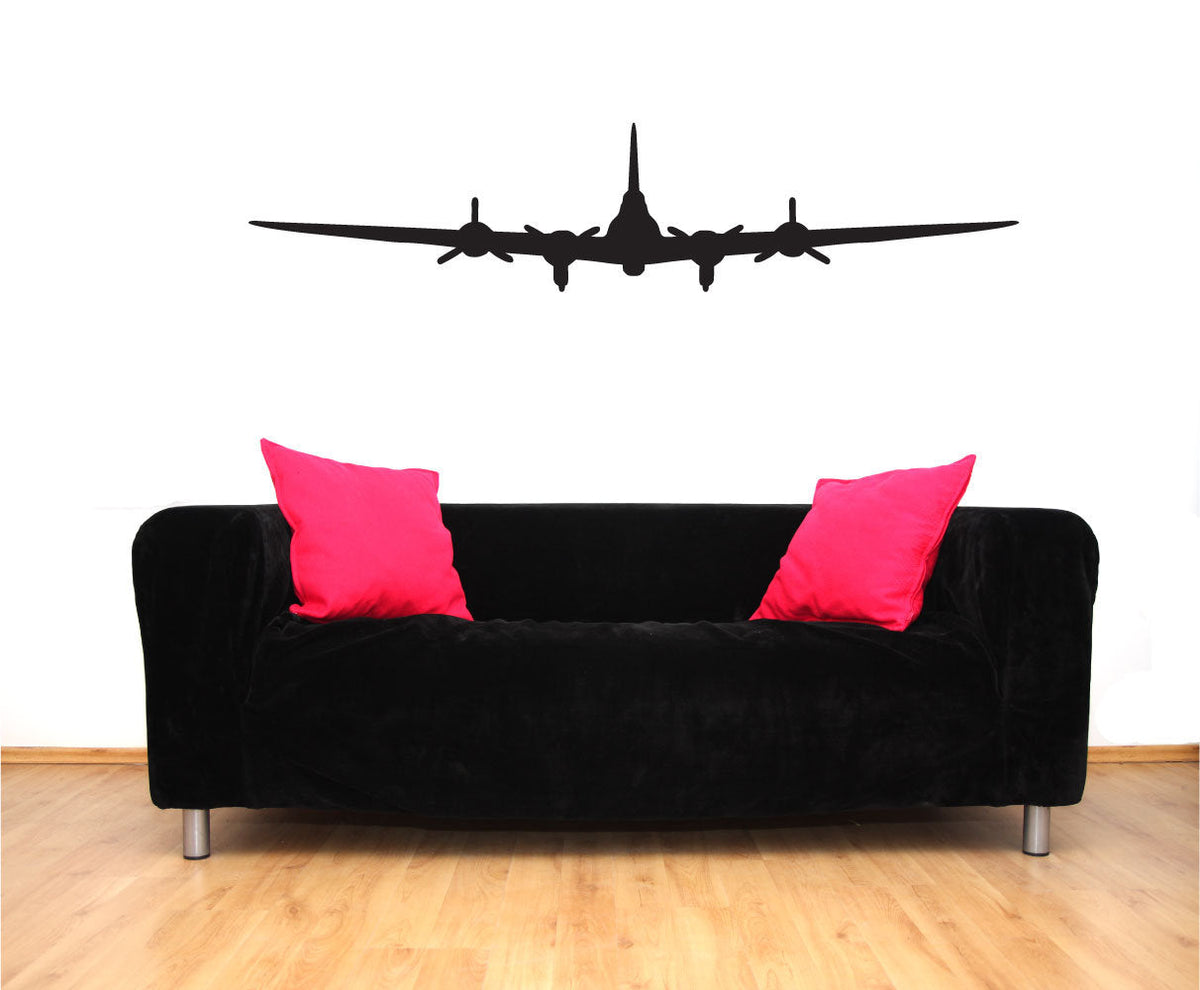 B B-17 Flying Fortress Airplane Silhouette Vinyl Home Decor Wall Decal 