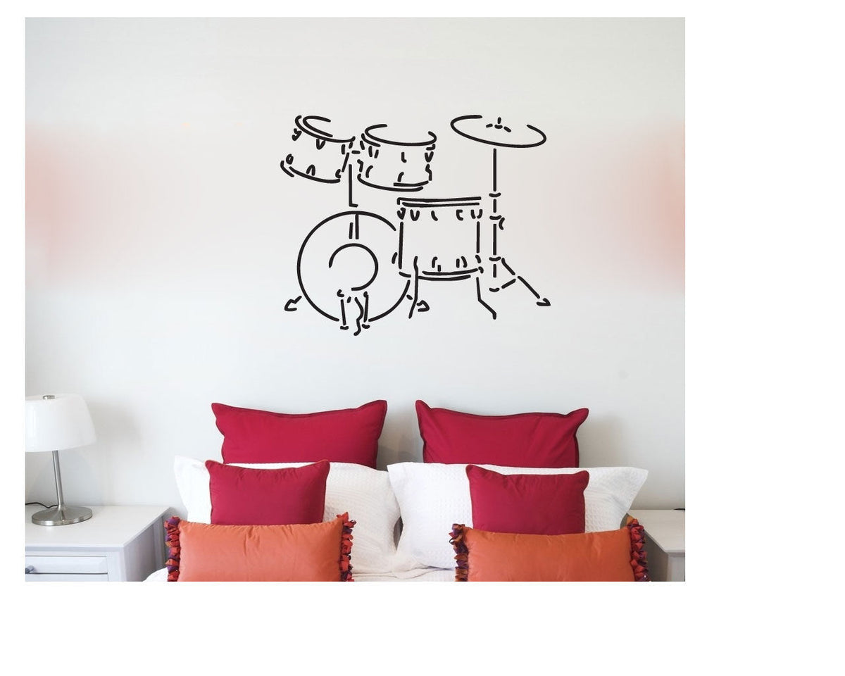 Drum Set Vinyl Home Decor Wall Decal 