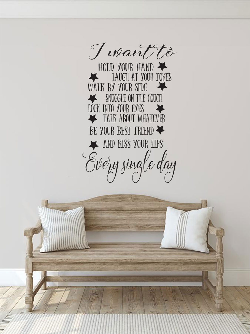 I Want To Hold Your Hand Laugh At Your Jokes Walk By Your Side Vinyl Home Decor Wall Decal Words 