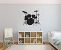Drum Set Silhouette Vinyl Home Decor Wall Decal 