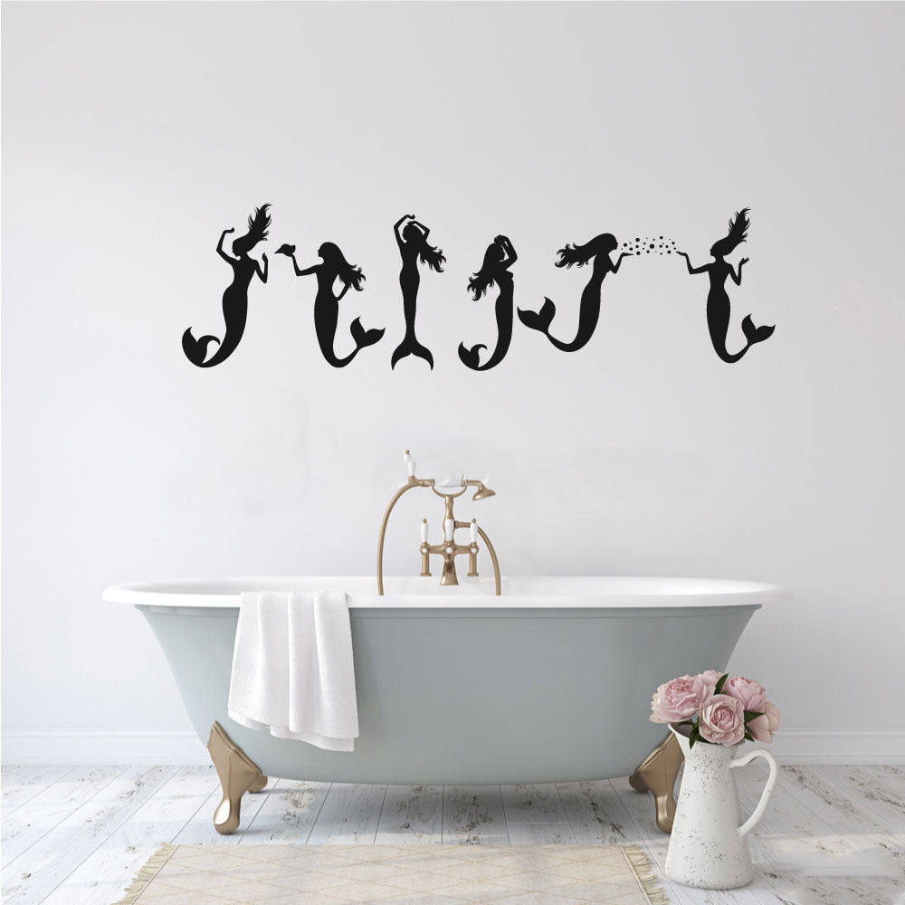 Mermaid Silhouettes Vinyl Home Decor Wall Decal 