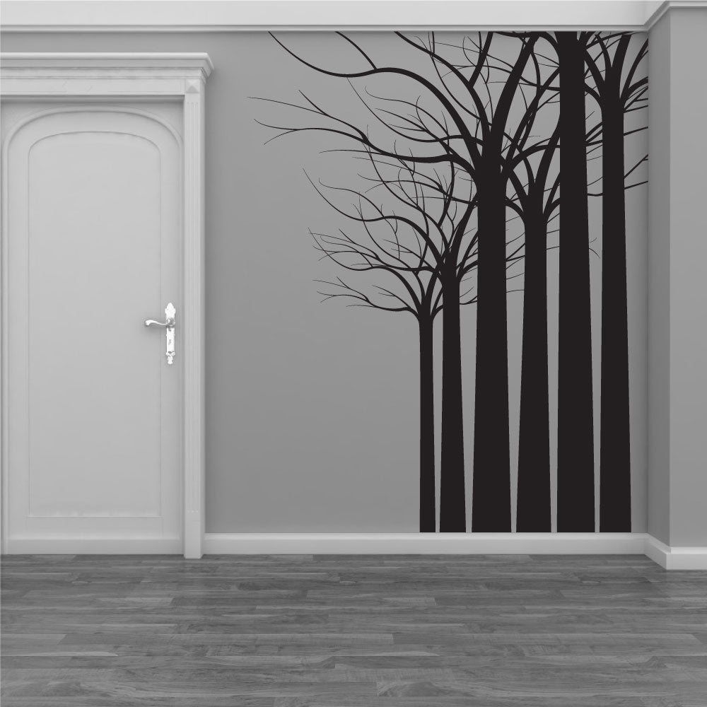 Tall Trees Silhouette Vinyl Home Decor Wall Decal 