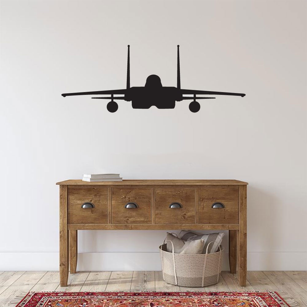 MD F-15 Eagle Air Force Fighter Jet Military Airplane Silhouette Vinyl Home Decor Wall Decal 