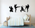 Martial Art Ninja Silhouette Set of 4 Vinyl Home Decor Wall Decal 