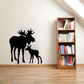 Moose and Calf Silhouette Vinyl Home Decor Wall Decal 