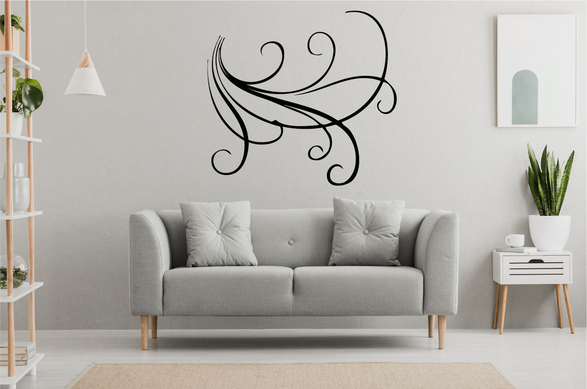 Swirls Vinyl Home Decor Wall Decal 