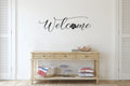 Welcome Hibiscus Vinyl Home Decor Wall Decal Words 