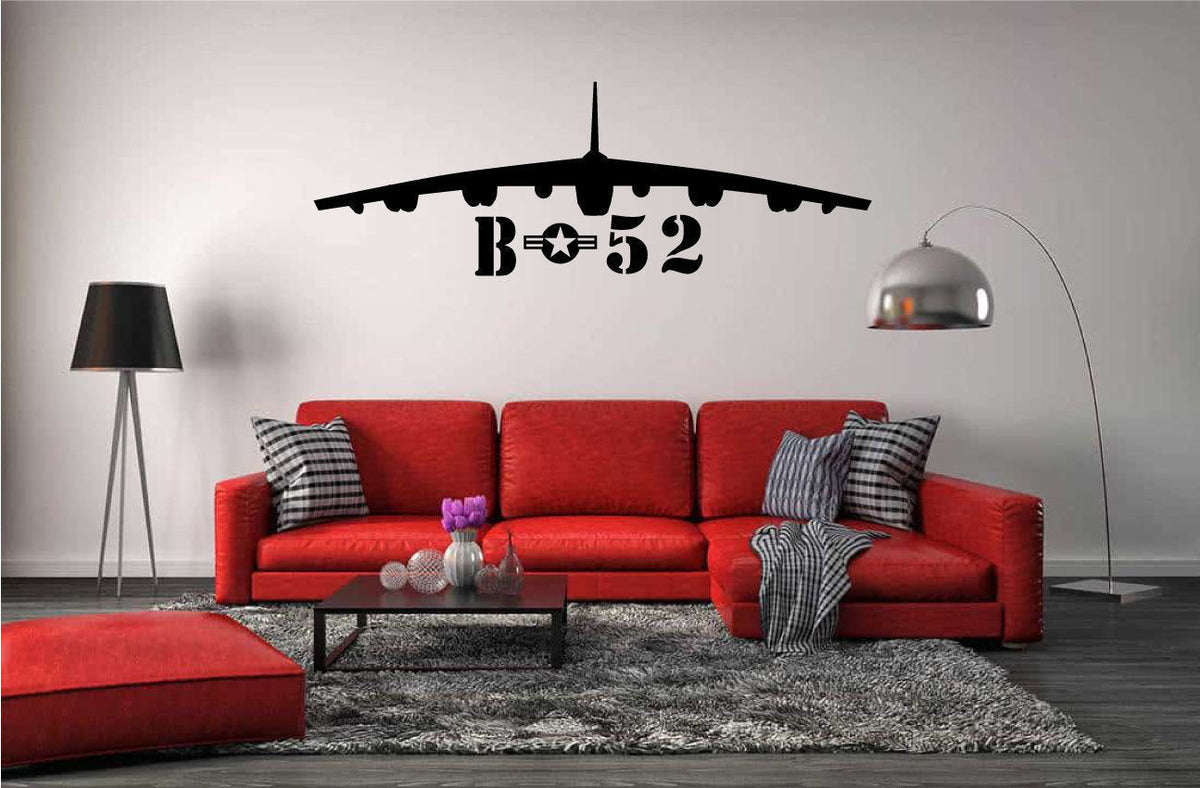B B-52 Bomber Stratofortress Airplane Silhouette Vinyl Home Decor Wall Decal 
