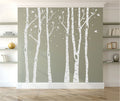 Winter Birch Trees and Birds Vinyl Home Decor Wall Decal 