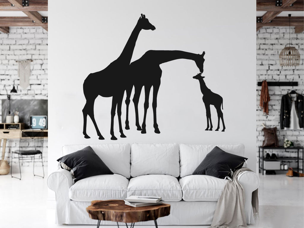 Giraffes Silhouette Vinyl Home Decor Wall Decal 