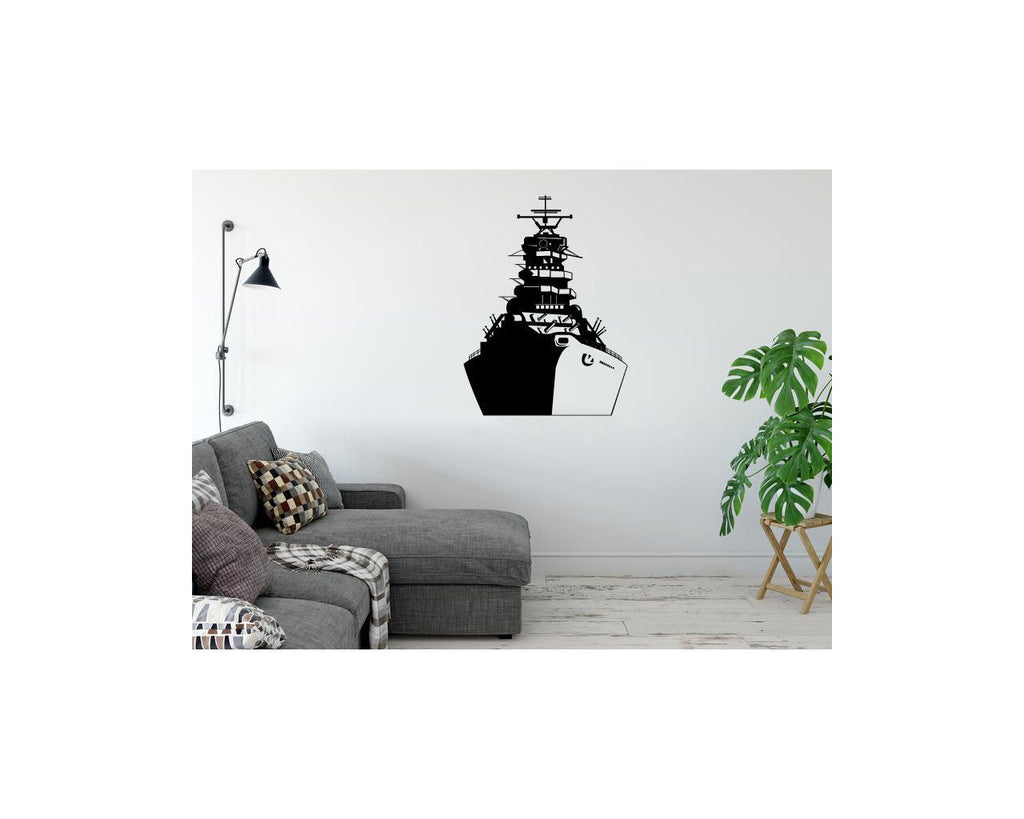 Military Battleship Warship Silhouette Vinyl Home Decor Wall Decal 