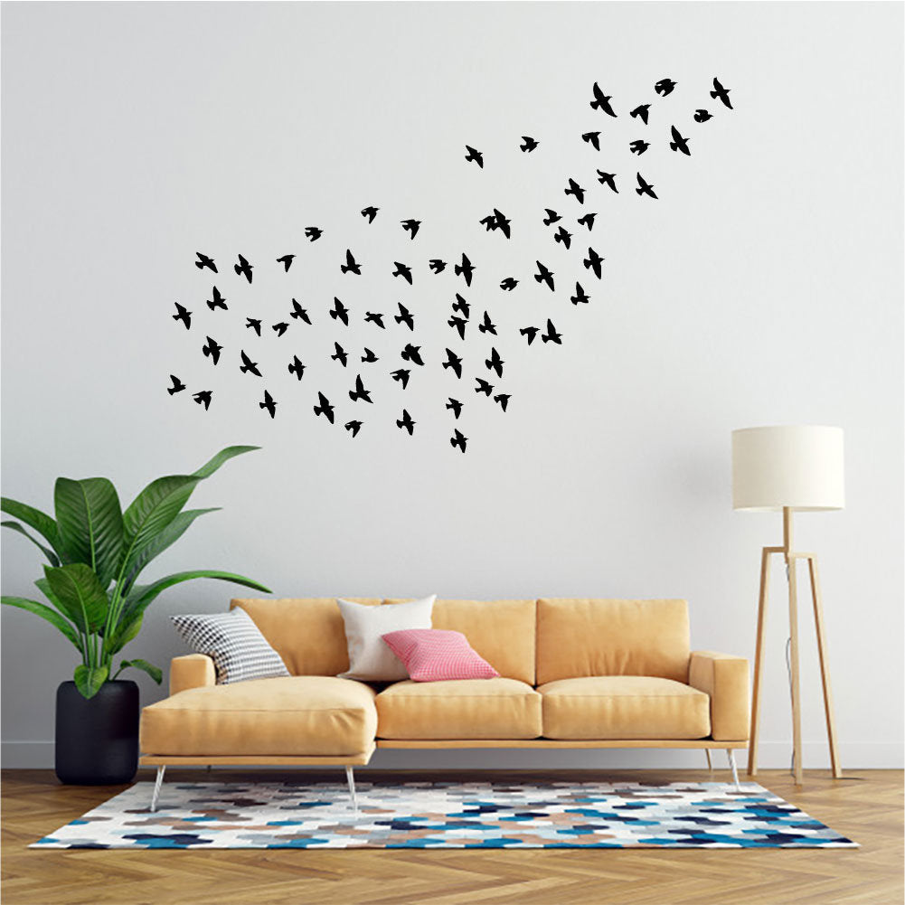 Flock of Birds in Flight Vinyl Home Decor Wall Decal 