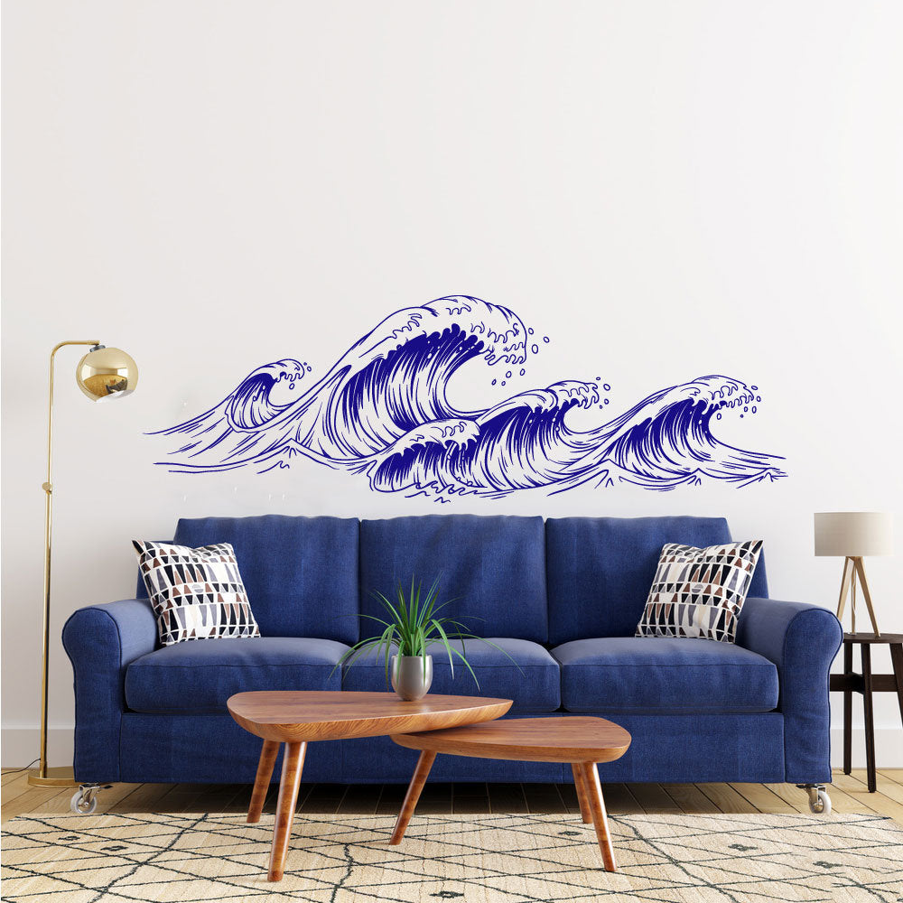 Ocean Waves Sea Vinyl Home decor Wall Decal