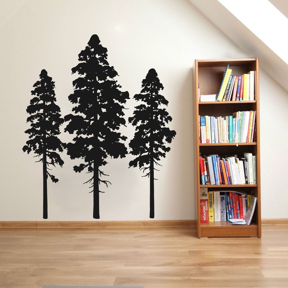 Spruce Pine Trees Forest Silhouette Vinyl Home Decor Wall Decal