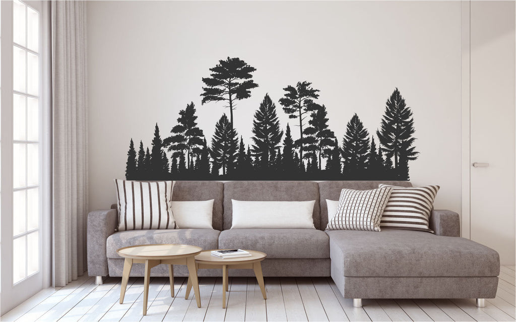 Pine Trees Forest Silhouette Vinyl Home Decor Wall Decal