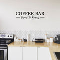 Coffee Bar Open 24 Hours Vinyl Home Decor Wall Decal Words 