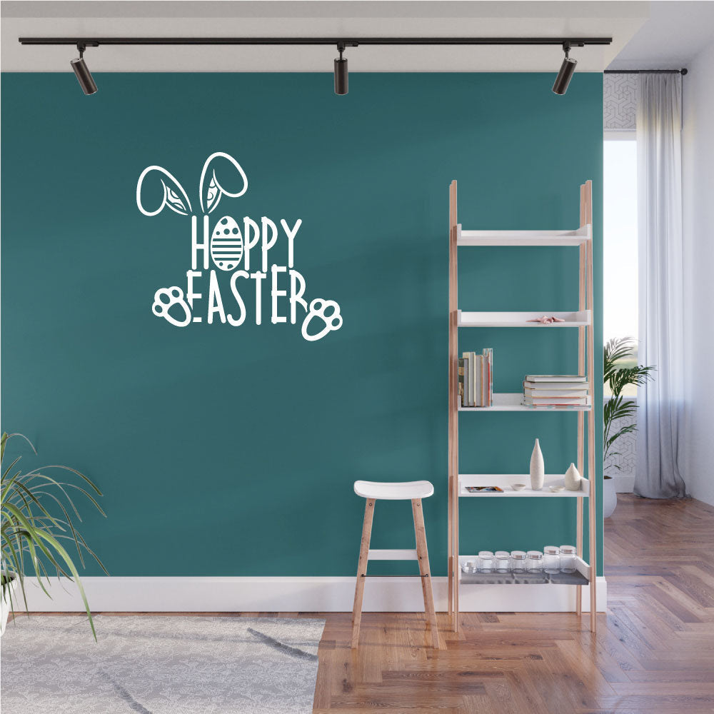 Hoppy Easter Bunny Rabbit Vinyl Home Decor Wall Decal 
