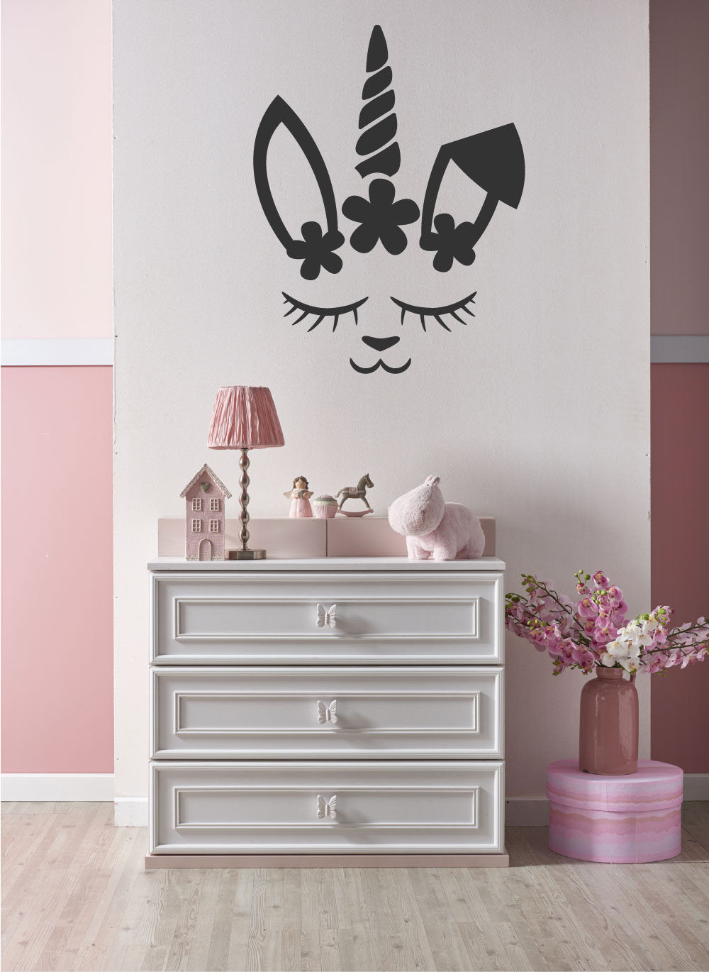 Unicorn Rabbit Silhouette Vinyl Home Decor Wall Decal 