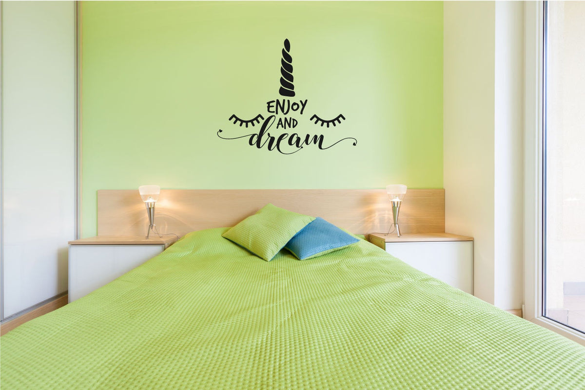 Unicorn Enjoy and Dream Vinyl Home Decor Wall Decal 