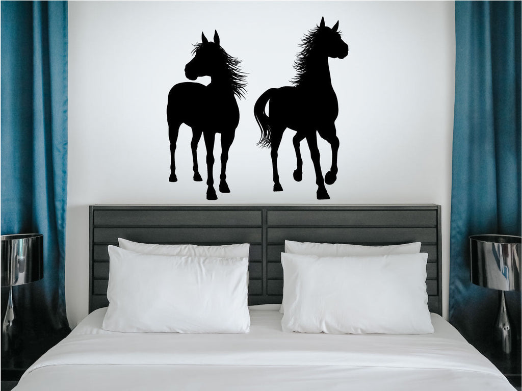 Horses Silhouette Vinyl Home Decor Wall Decal 