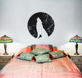 Wolf Howling at the Moon Vinyl Home Decor Wall Decal 
