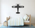 Eat Sleep Fly Airplane Silhouette Vinyl Home Decor Wall Decal 