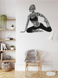 Yoga Pilates Silhouette Vinyl Home Decor Wall Decal 