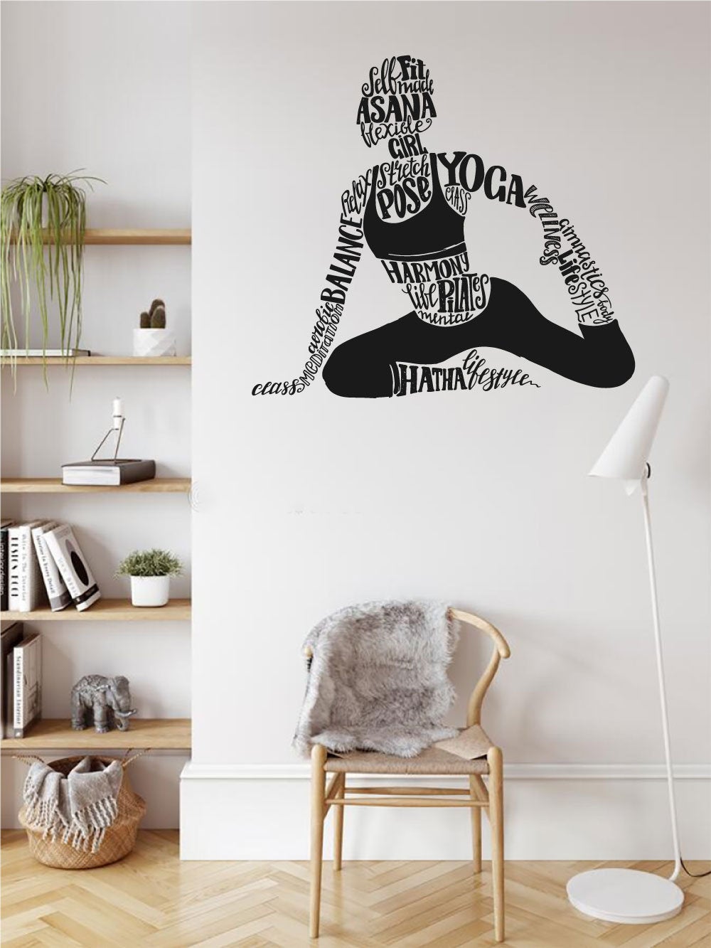 Yoga Pilates Silhouette Vinyl Home Decor Wall Decal 