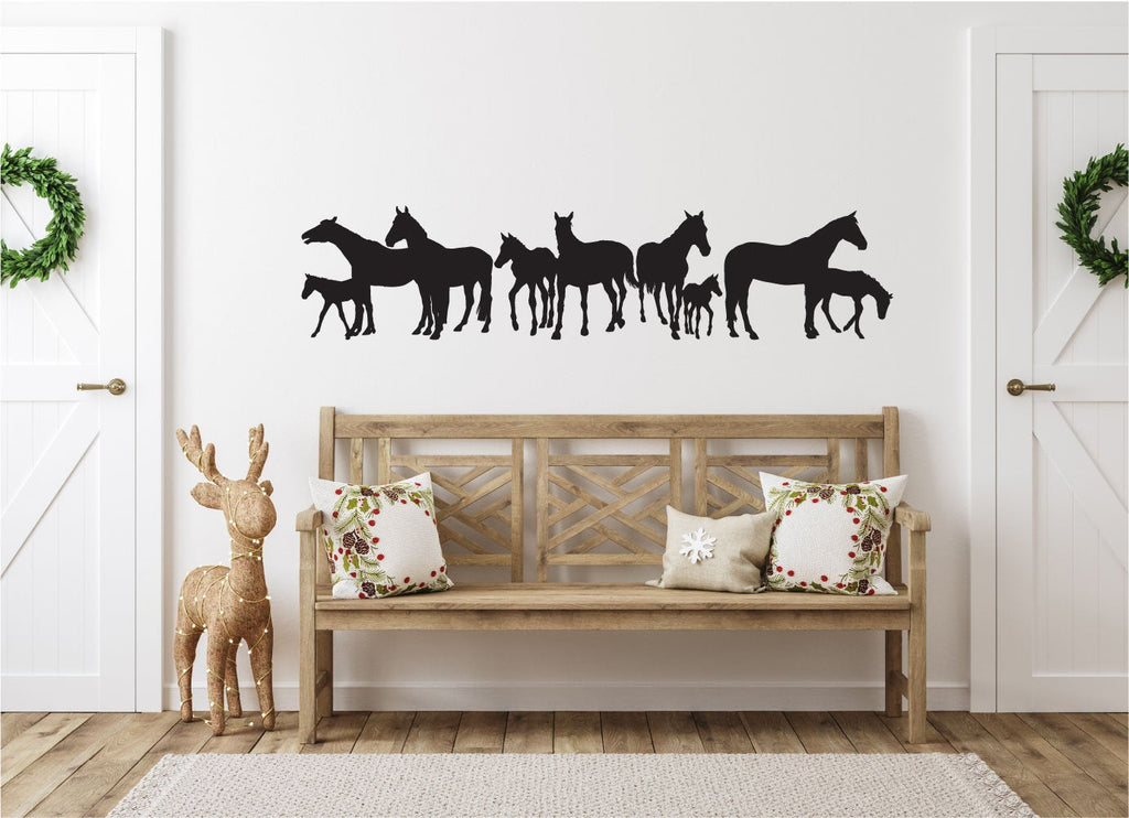Horses Silhouette Vinyl Home Decor Wall Decal 