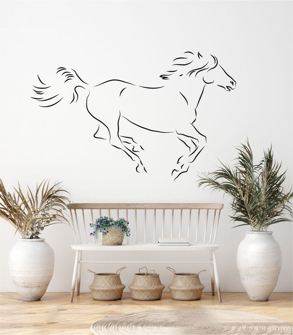Horse Silhouette Vinyl Home Decor Wall Decal 