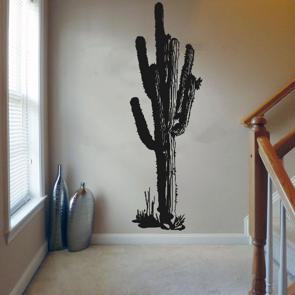Saguaro Cactus Silhouette Vinyl Home Decor Wall Decal 