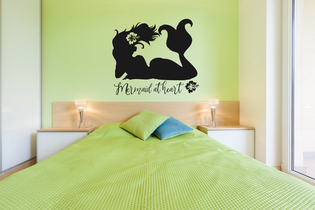 Mermaid At Heart Vinyl Home Decor Wall Decal 