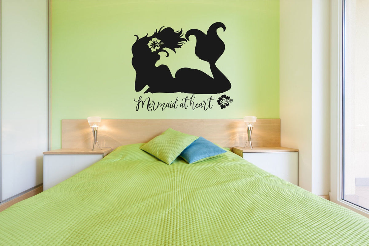Mermaid At Heart Vinyl Home Decor Wall Decal 
