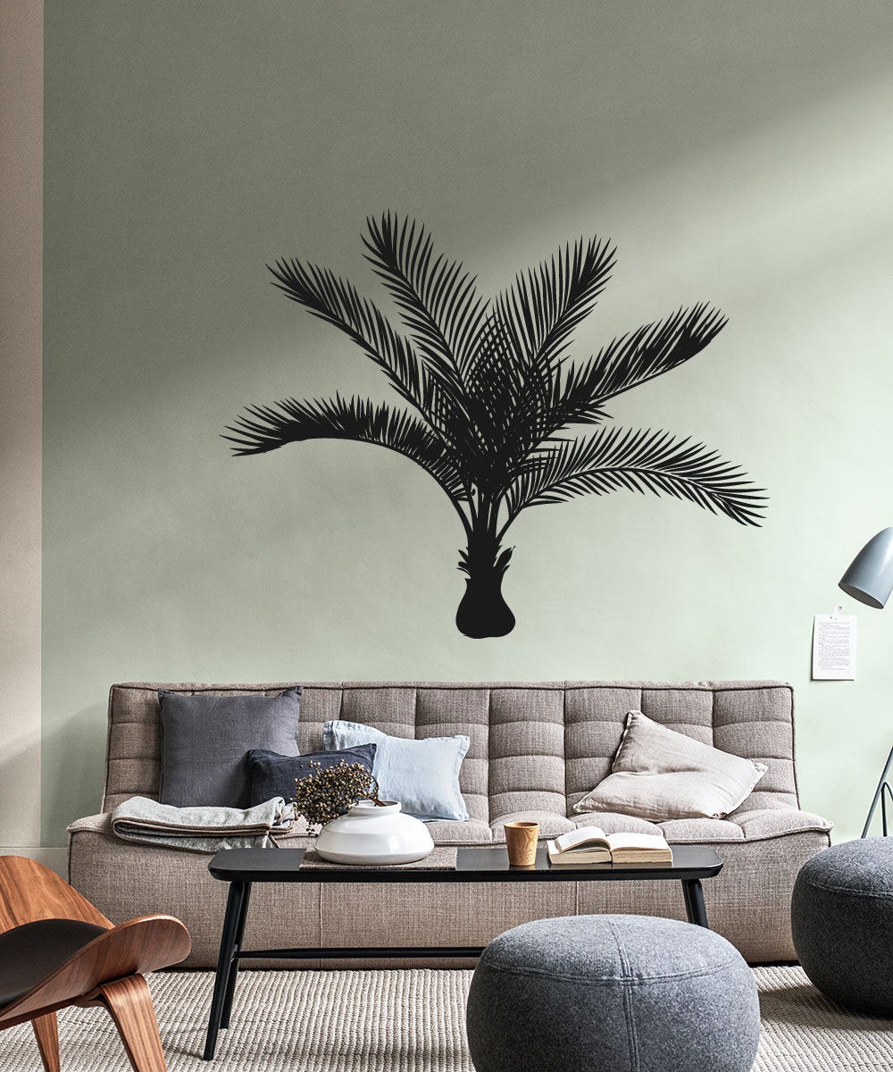 Sago Palm Tree Silhouette Vinyl Home Decor Wall Decal 