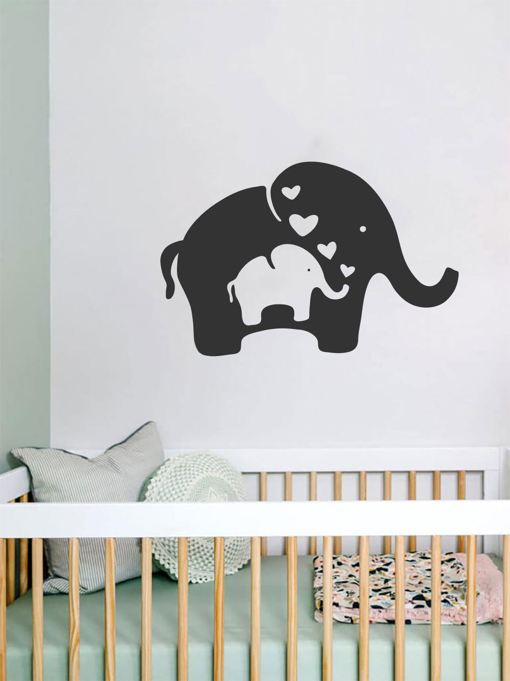 Elephant Mom and Baby Vinyl Home Decor Wall Decal 