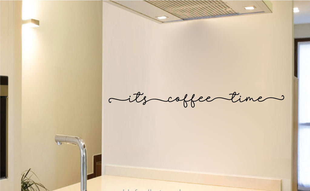 It's Coffee Time Kitchen Vinyl Home Decor Wall Decal Words 