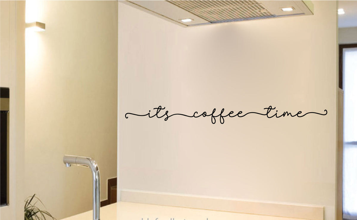 It's Coffee Time Kitchen Vinyl Home Decor Wall Decal Words 
