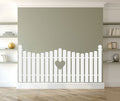 Picket Fence with Heart Cutout Vinyl Home decor Wall Decal