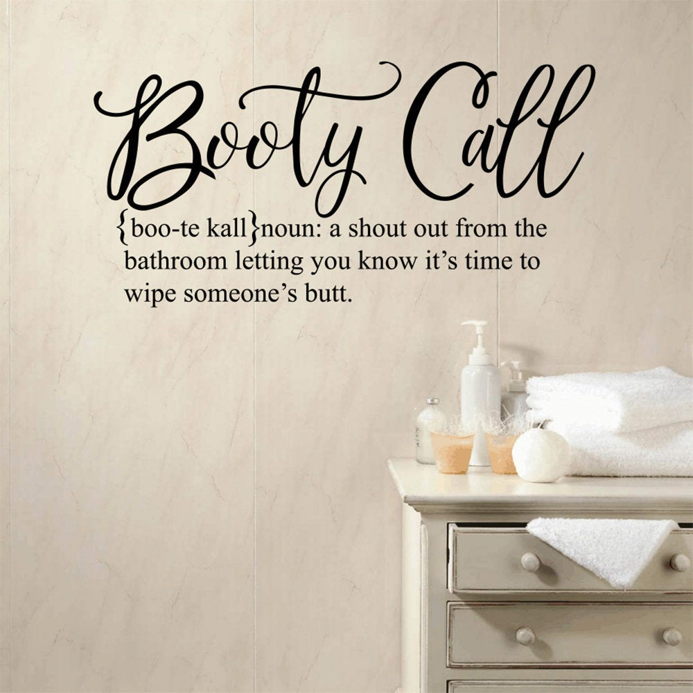 Booty Call Definition Bathroom Vinyl Home Decor Wall Decal Words 