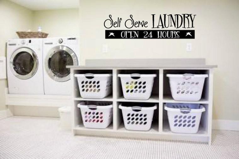 Self Serve Laundry Vinyl Home Decor Wall Decal 