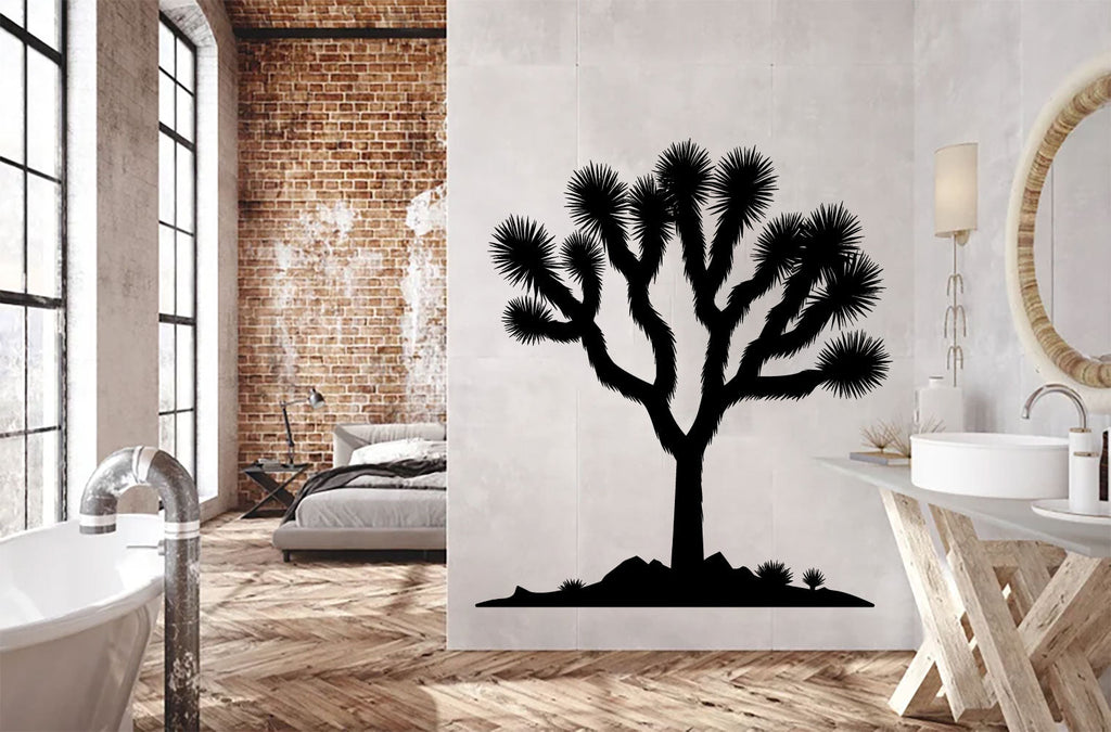 Joshua Tree Cactus Silhouette Vinyl Wall Decal