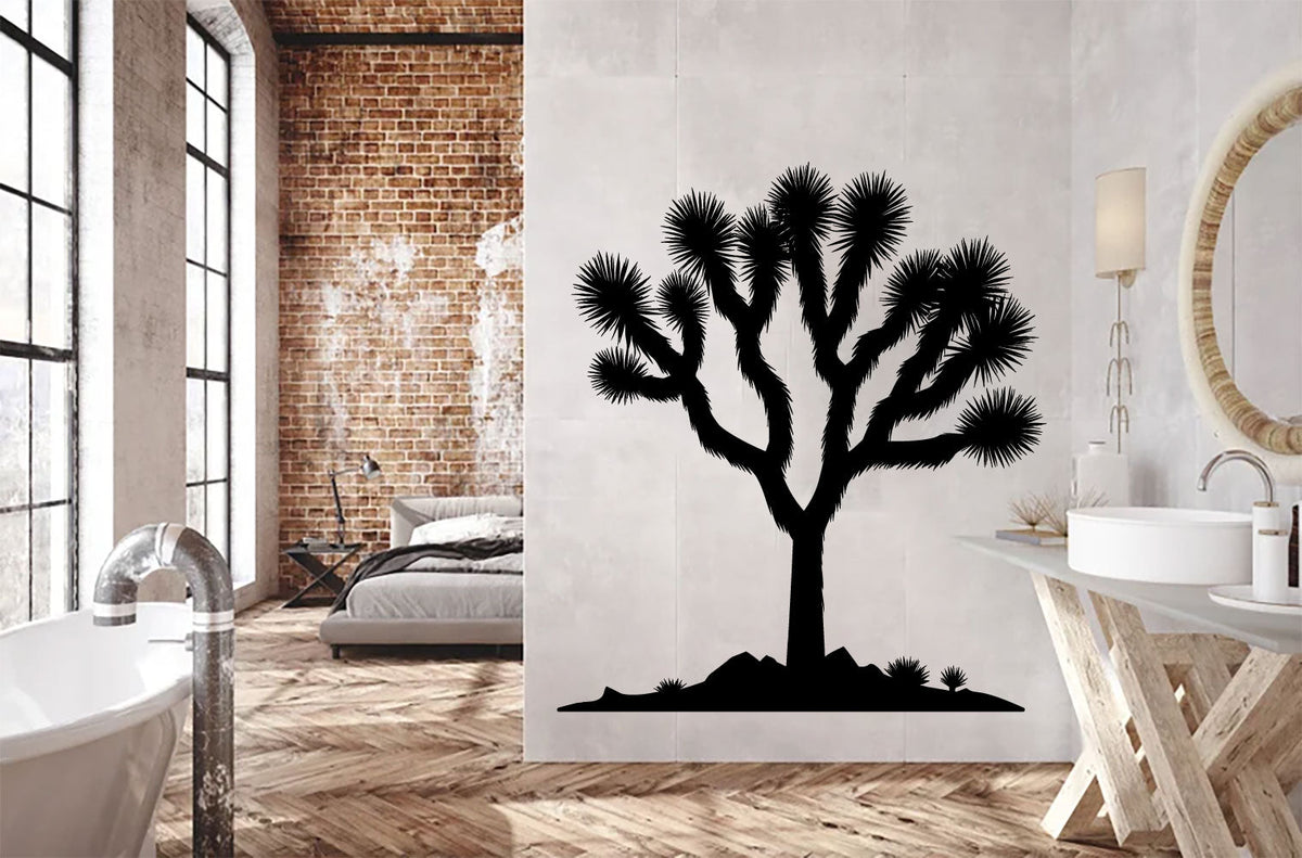 Joshua Tree Cactus Silhouette Vinyl Wall Decal
