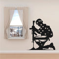 Kneeling Soldier Stars and Stripes Flag Military Vinyl Wall Decal