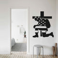Kneeling Soldier Stars and Stripes Flag Military Vinyl Wall Decal