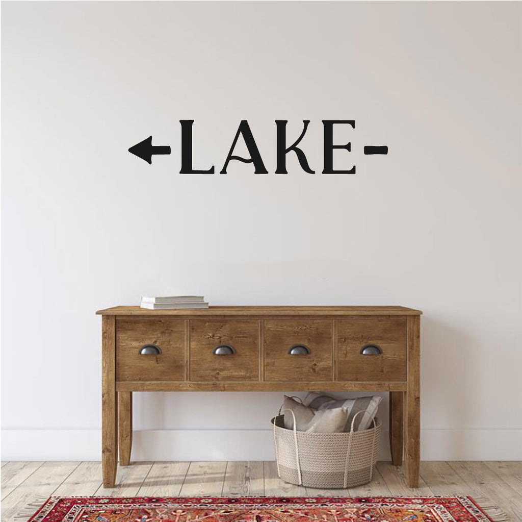 Lake with Directional Arrow Vinyl Wall Decal